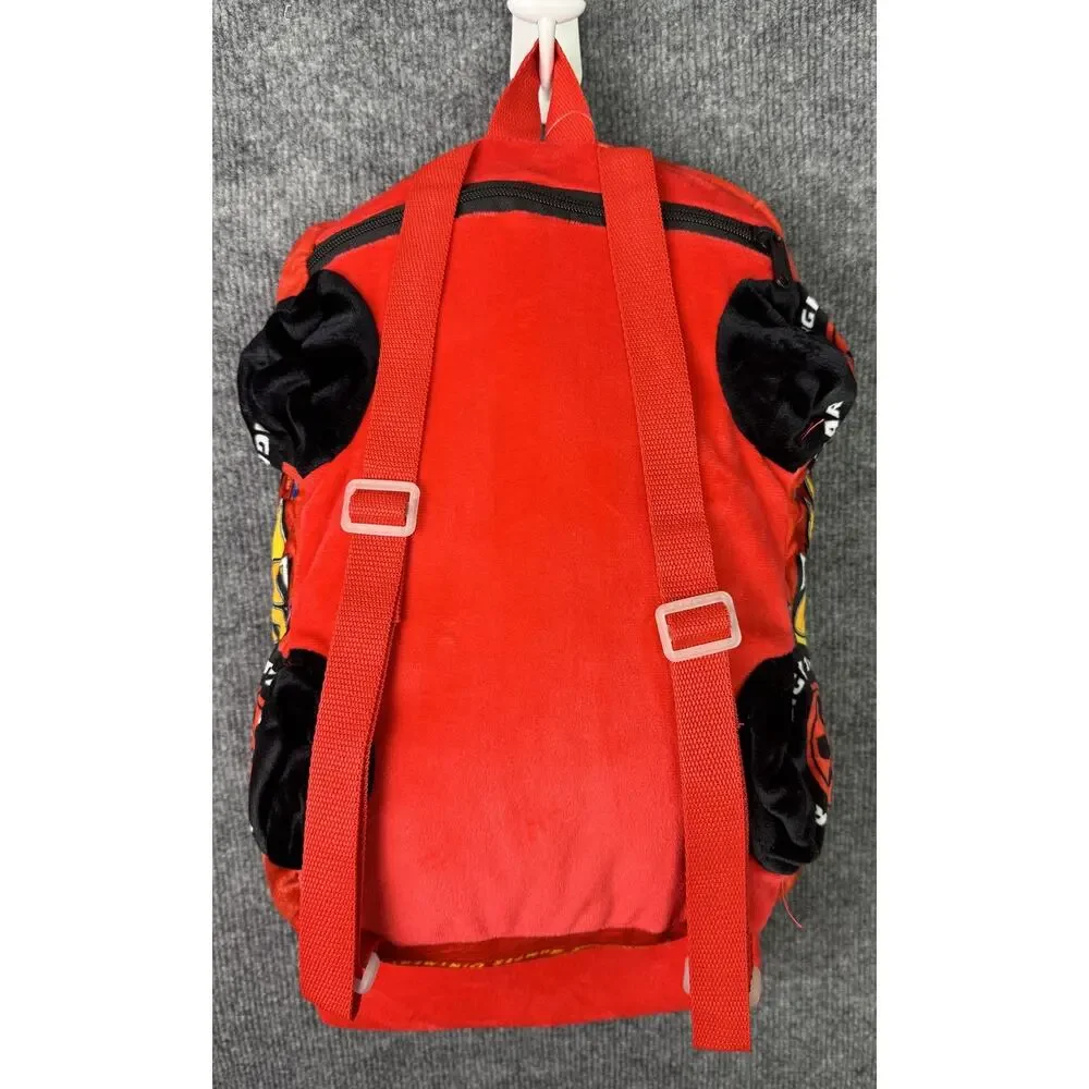 Disney Cars Lightning McQueen Red Plush 14in Backpack Boys Rust-eze 95 Kids Bag
